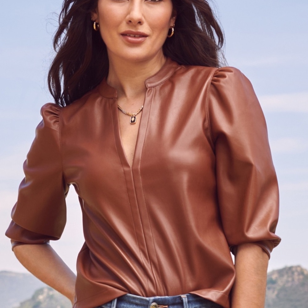 Ryann Faux Leather Top